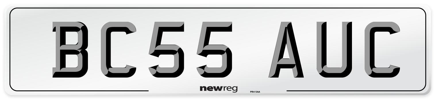 BC55 AUC Number Plate from New Reg